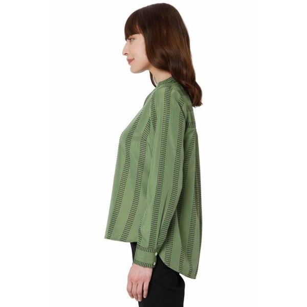 VERO MODA Printed Polyester V Neck Womens Top (S22VM10273678-P)